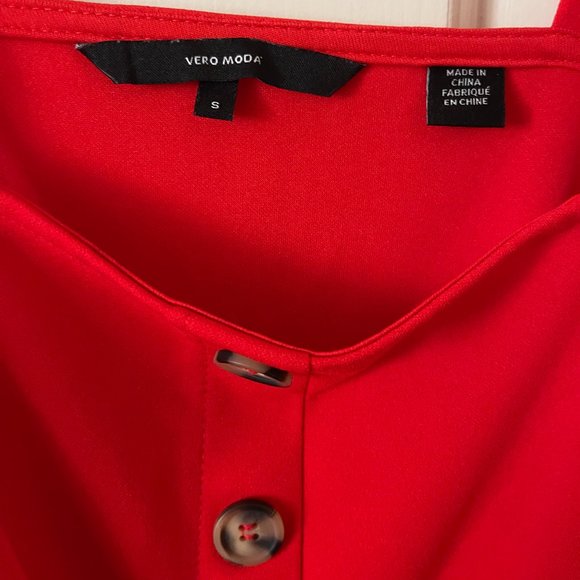 VERA MODA coral red dress - Size Small - Picture 2 of 3